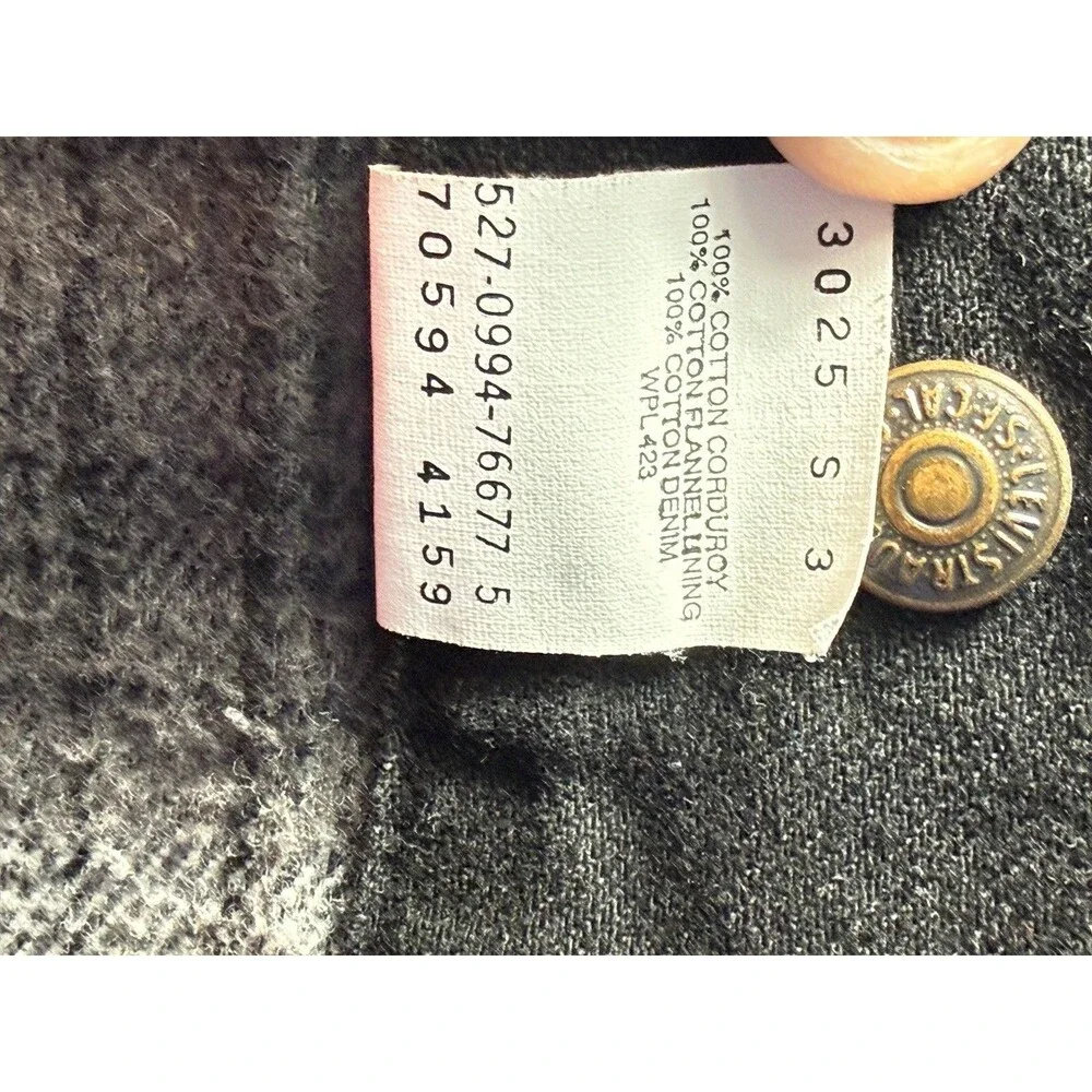 Levi’s Sherpa Lined Black Denim Trucker Vest Corduroy Collar Men’s L Vintage